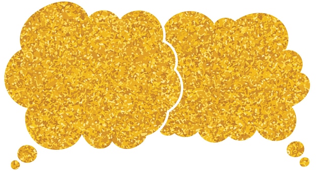 burbuja de charla de papel de aluminio dorado brillante