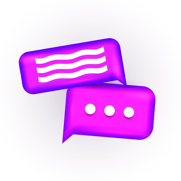 Vector burbuja de chat 3d. concepto de conversación, diálogo, mensajería o soporte en línea. concepto. ilustración vectorial