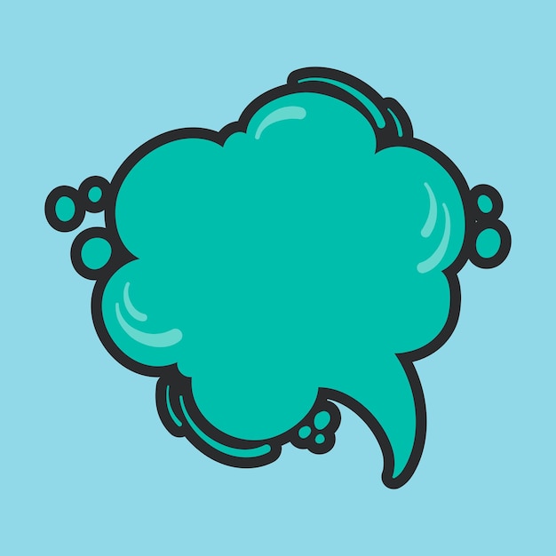 burbuja de chat verde con diseño de vector plano de contorno