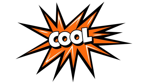 Burbuja cómica de Pow Burbujas de habla de diálogo de sonido con la palabra Cool