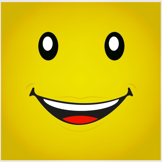 burbuja de dibujos animados amarilla redonda vectorial Sonrisa feliz Sonriente Ojos entrecerrados emoticonos comentar redes sociales