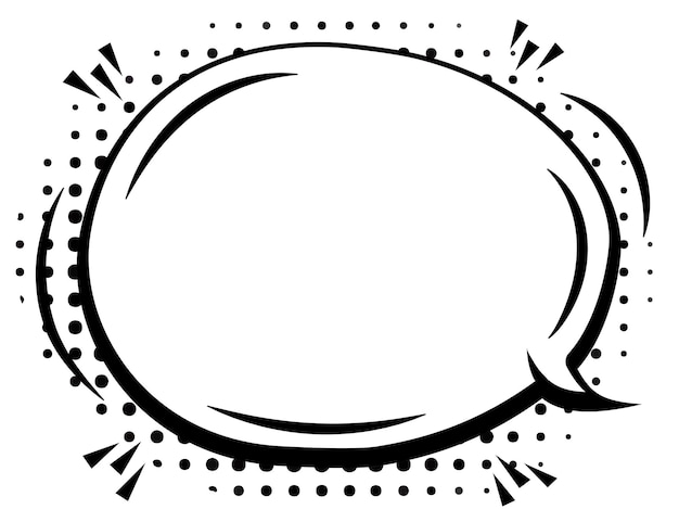La burbuja del discurso cómico en blanco y negro