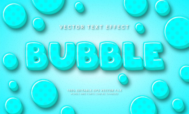 Burbuja efecto de estilo de texto 3d temática agua dulce