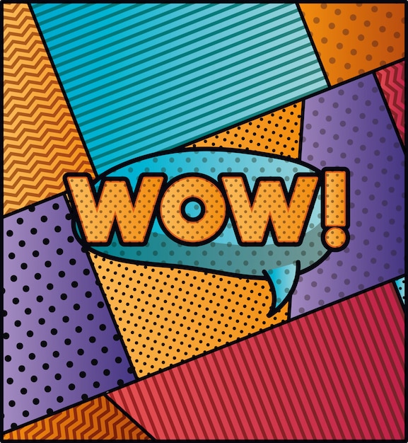 burbuja de expresión con estilo de arte pop wow