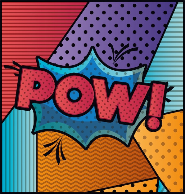 Vector burbuja de expresión con estilo pow pop art