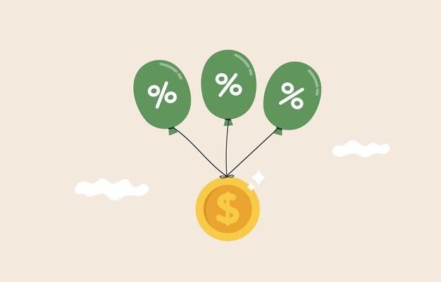 Burbuja financiera e invertir en moneda Crisis bancaria en dólares y valor de efectivo inestable Globos atados con monedas de dólar flotan en el cielo