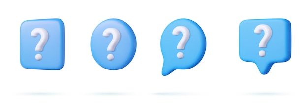 Burbuja de habla 3d con signo de interrogación