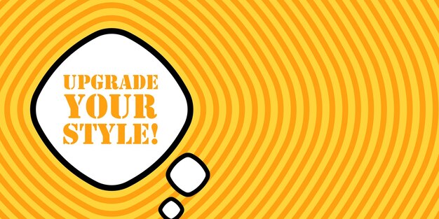 Burbuja de habla con actualización de su estilo texto Boom estilo cómic retro estilo arte pop icono de línea vectorial para negocios y publicidad