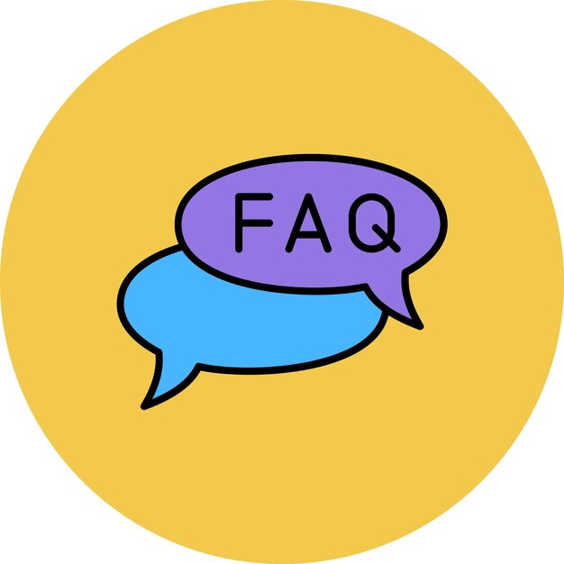 una burbuja de habla amarilla y azul con la palabra está en la parte inferior