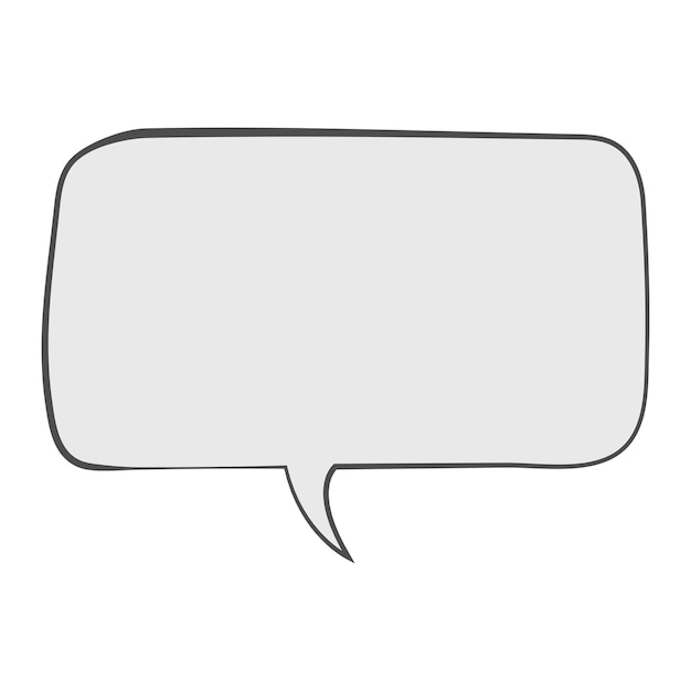 Burbuja de habla en blanco aislada sobre fondo blanco Icono de la caja de chat de dibujos animados