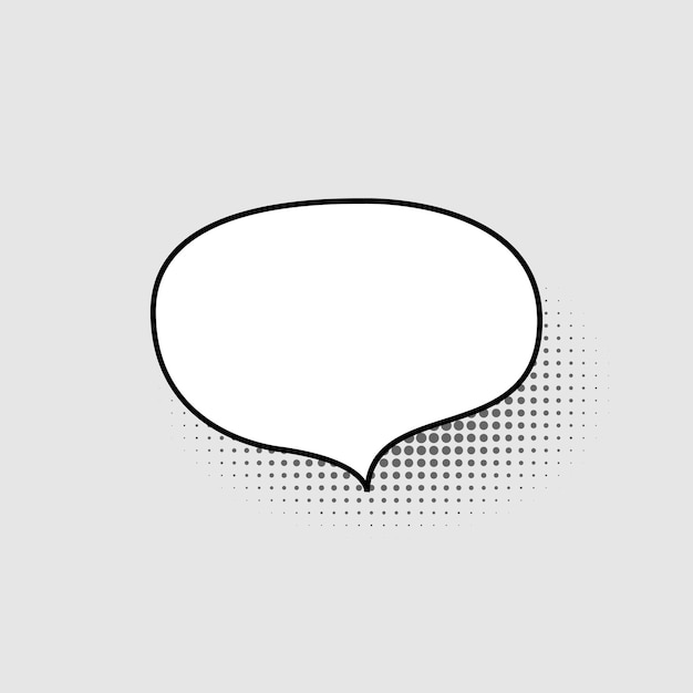 Burbuja de habla en blanco de forma ovalada aislada en fondo gris Plantilla para cómics de diseño web