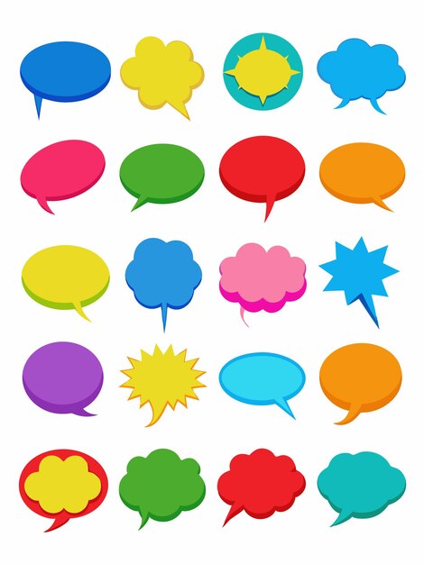 una burbuja de habla colorida con la palabra cita azul en la parte inferior