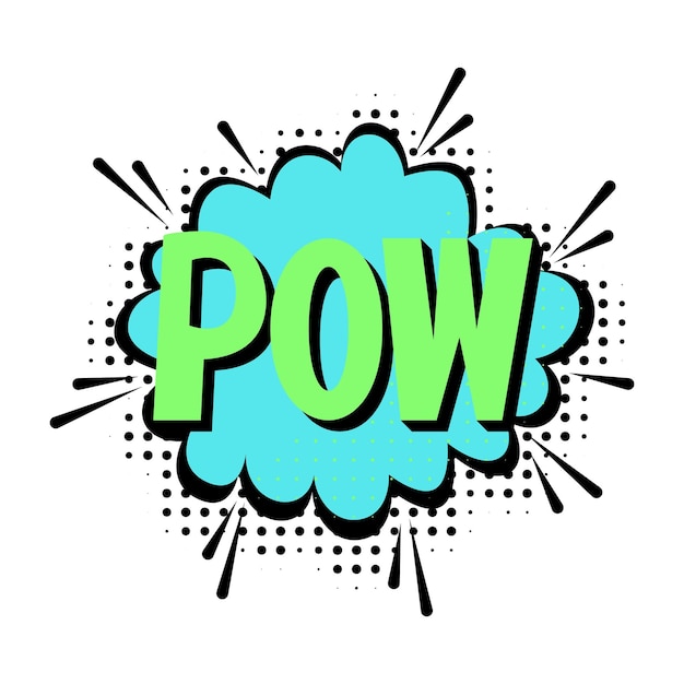 Burbuja de habla cómica con texto POW Ilustración vectorial