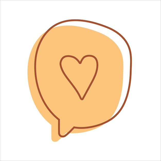 Burbuja de habla con dibujo de corazón