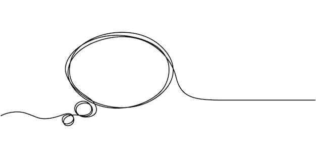 Burbuja de habla en un dibujo de línea Diálogo Nube de chat en estilo lineal simple Trucado editable