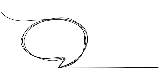 Burbuja de habla en un dibujo de línea Diálogo Nube de chat en estilo lineal simple Trucado editable