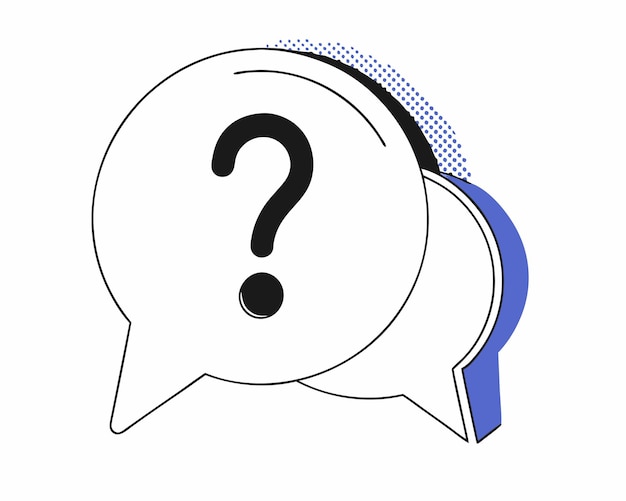 Burbuja de habla con ilustración del icono del signo de interrogación