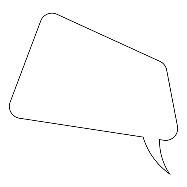 Burbuja de habla rectangular con vector de cauda puntiagudo