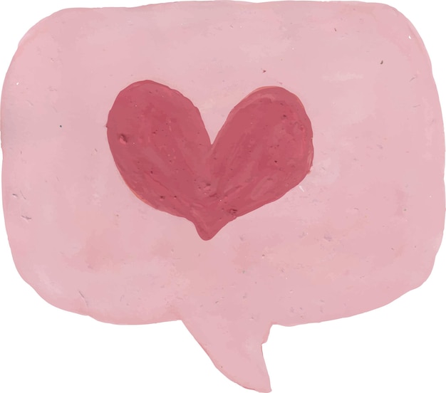 Una burbuja de habla rosa con un corazón en el interior