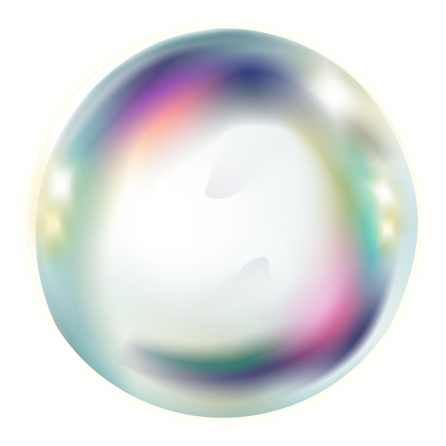 Burbuja de jabón de arco iris Esfera de aire brillante transparente