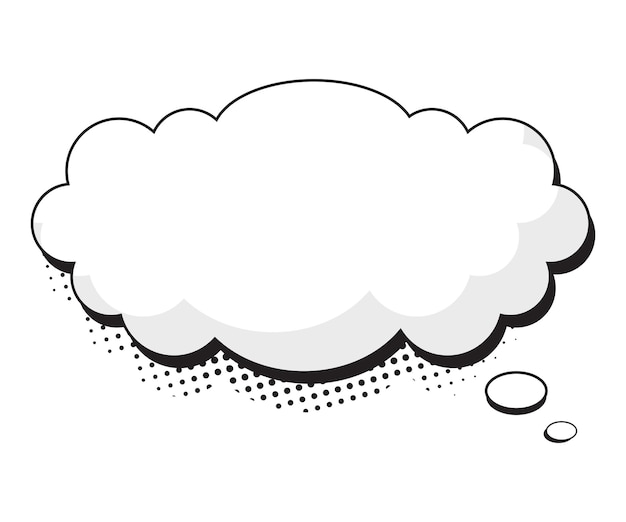 Burbuja de pensamiento de arte pop en blanco para cómics