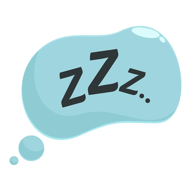 Burbuja de pensamiento que muestra texto zzz que indica sueño