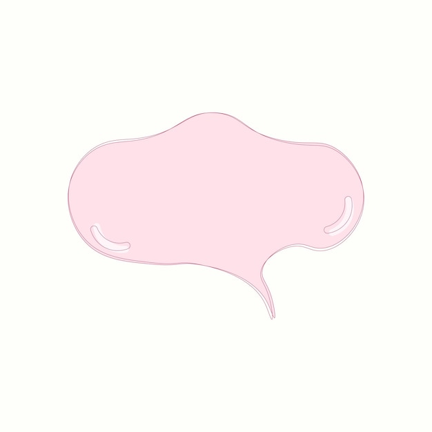 Burbuja de voz de colección suave y rosa suave para comunicación de diseño vectorial