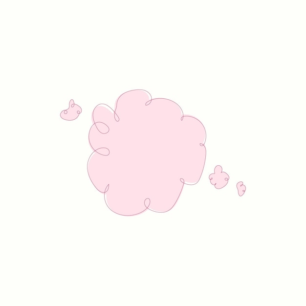 Burbuja de voz de colección suave y rosa suave para comunicación de diseño vectorial