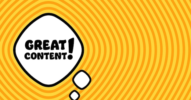 Burbuja de voz con texto de gran contenido Boom estilo cómico retro Estilo de arte pop Icono de línea vectorial para negocios y publicidad
