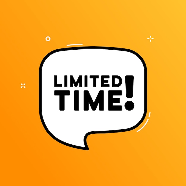 Burbuja de voz con texto de tiempo limitado Boom estilo cómic retro Estilo de arte pop Icono de línea vectorial para negocios y publicidad