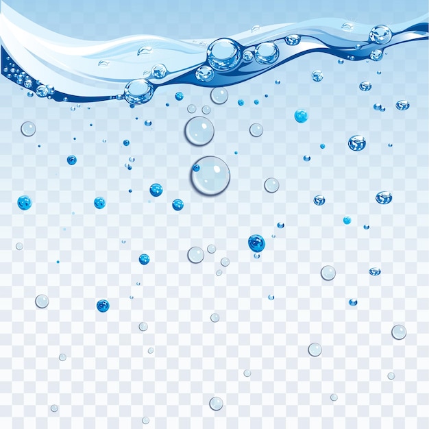 burbujas de agua aisladas sobre un fondo transparente