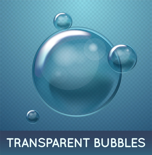 Burbujas de agua de jabón vectorial elementos de diseño realistas aislados transparentes se pueden usar con cualquier fondo