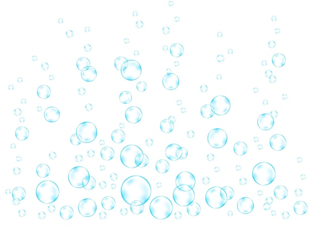 Burbujas de aire azul bajo el agua