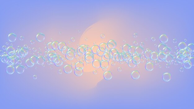 Burbujas de champú en fondo gradiente