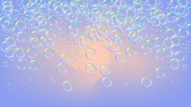 Burbujas de champú sobre fondo degradado