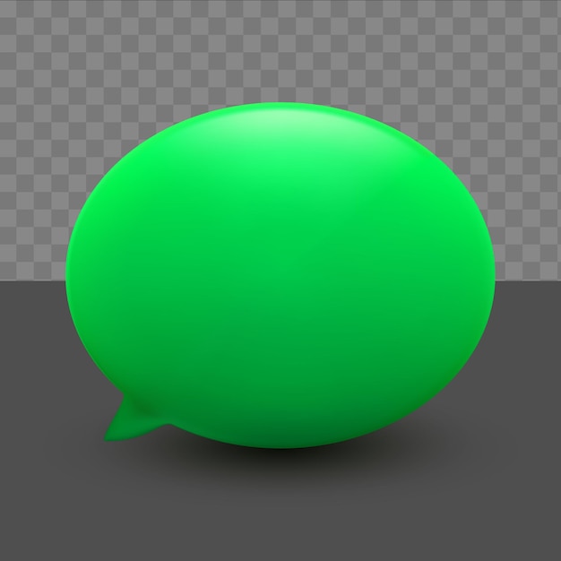 Vector burbujas de chat verde mínimo 3d sobre fondo transparente