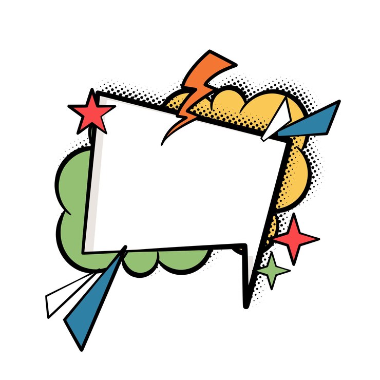 Vector burbujas de discurso audaz y brillante en el estilo del arte pop
