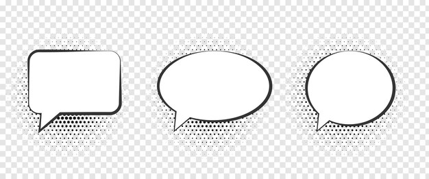 Burbujas de discurso de cómics y colección de burbujas de chat de estilo diferente ilustración vectorial plana