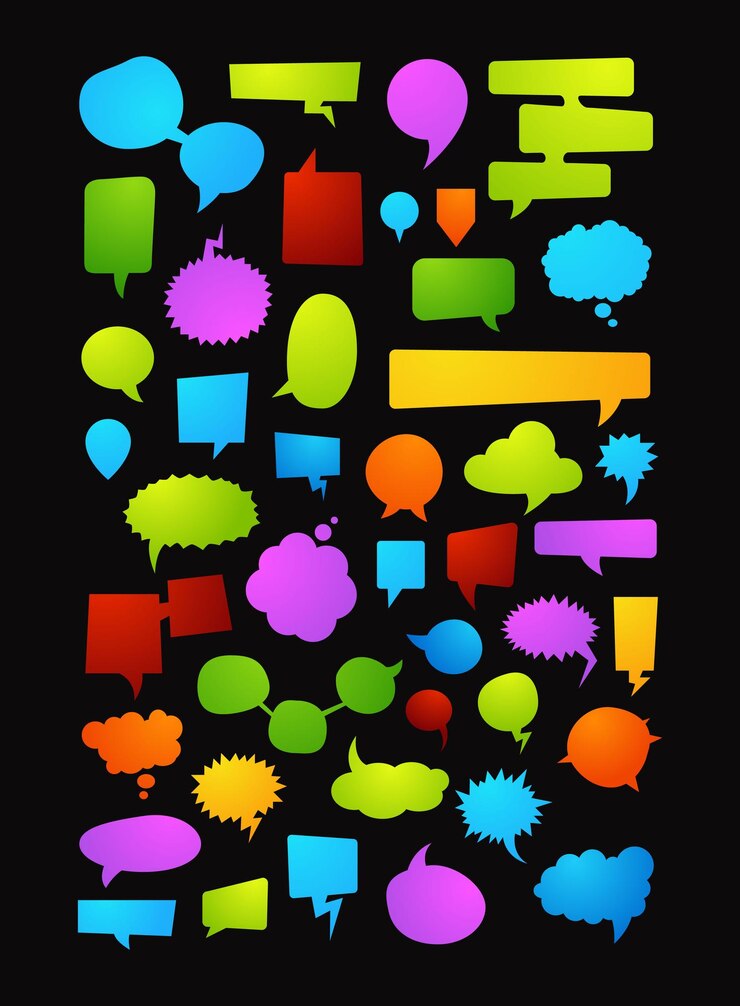 Vector burbujas de discurso sin sombras