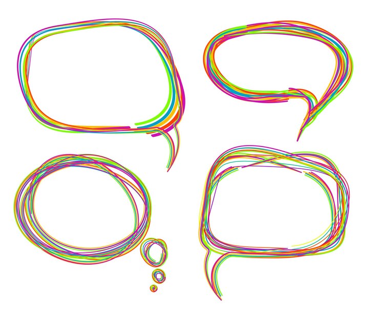 Vector burbujas de habla del arco iris