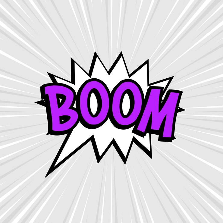 Vector burbujas de habla cómica aisladas con texto boom