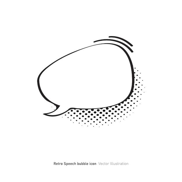 burbujas de habla cómicas nubes de pensamiento y habla con ilustración vectorial de medio tono