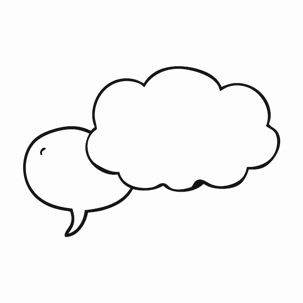Burbujas de habla en la nube Vector de cuadro de texto Burbujas del habla en forma de nube Arte vectorial