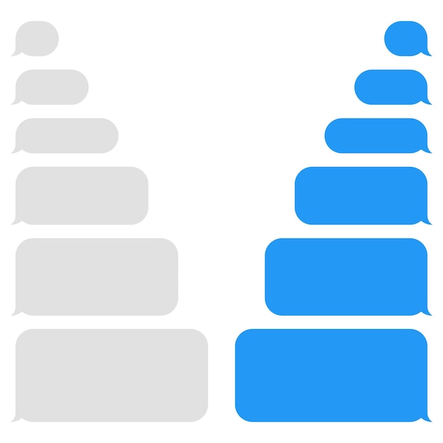 Burbujas de mensajes vectoriales en blanco Chat o burbujas de discurso de mensajería Marco de texto SMS Envío de mensajes cortos