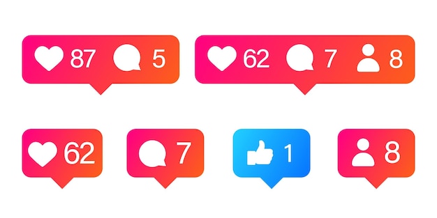 Vector burbujas modernas con iconos de redes sociales