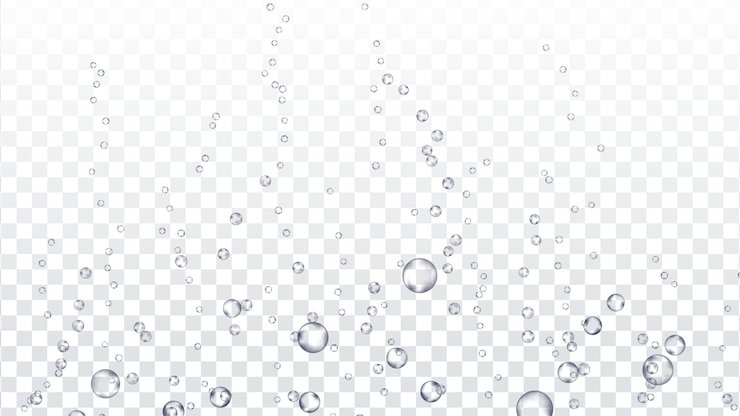 Vector burbujas submarinas transparentes