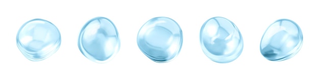Burbujas de suero de colágeno Gotas de esencia cosmética Solución cosmética conceptual para el cuidado de la piel Vector realista