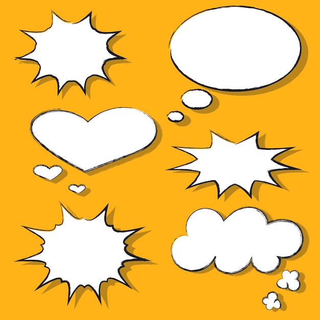 Burbujas de voz para cómics y texto en ilustración vectorial