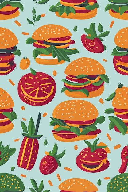 Vector burger artistry vector ingredientes ilustración