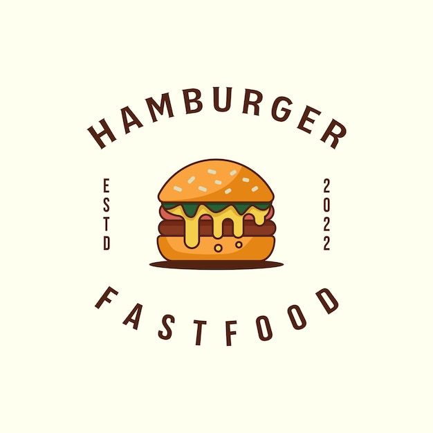 Burger o hamburguesa vintage moderno vector estilo logo icono plantilla ilustración diseño comida rápida logo concepto